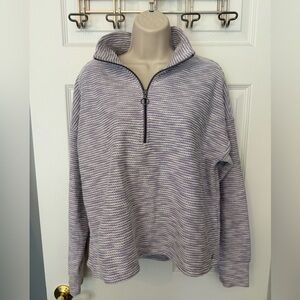 Sweaty Betty Rest Up Half Zip Pullover Size Medium Purple/White